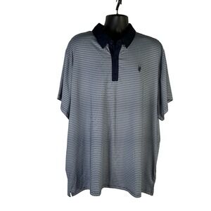 Flag & Anthem Men's Blue Stripe MadeFlex Golf Shirt 3X with Moisture Wicking/UPF
